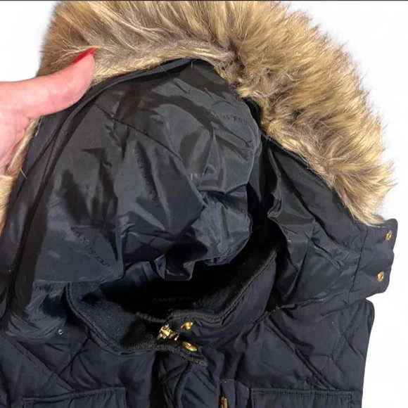 Lands End Black Puffer Vest - Picture 5 of 6